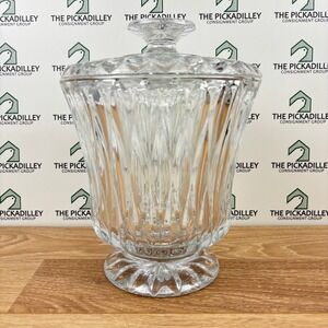 24% Lead Crystal Biscuit Jar W/Lid Ice Bucket By Block 8.5in Tall